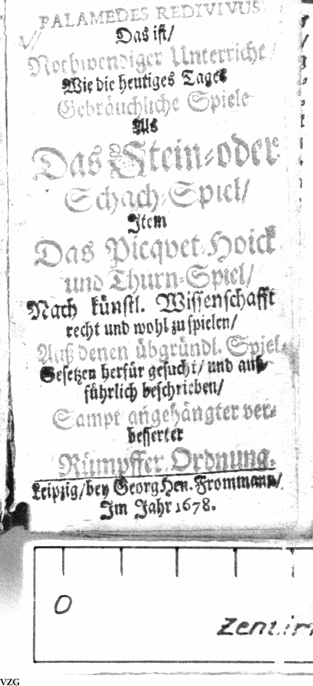 Palamedes redivivus, 1678, Titelblatt